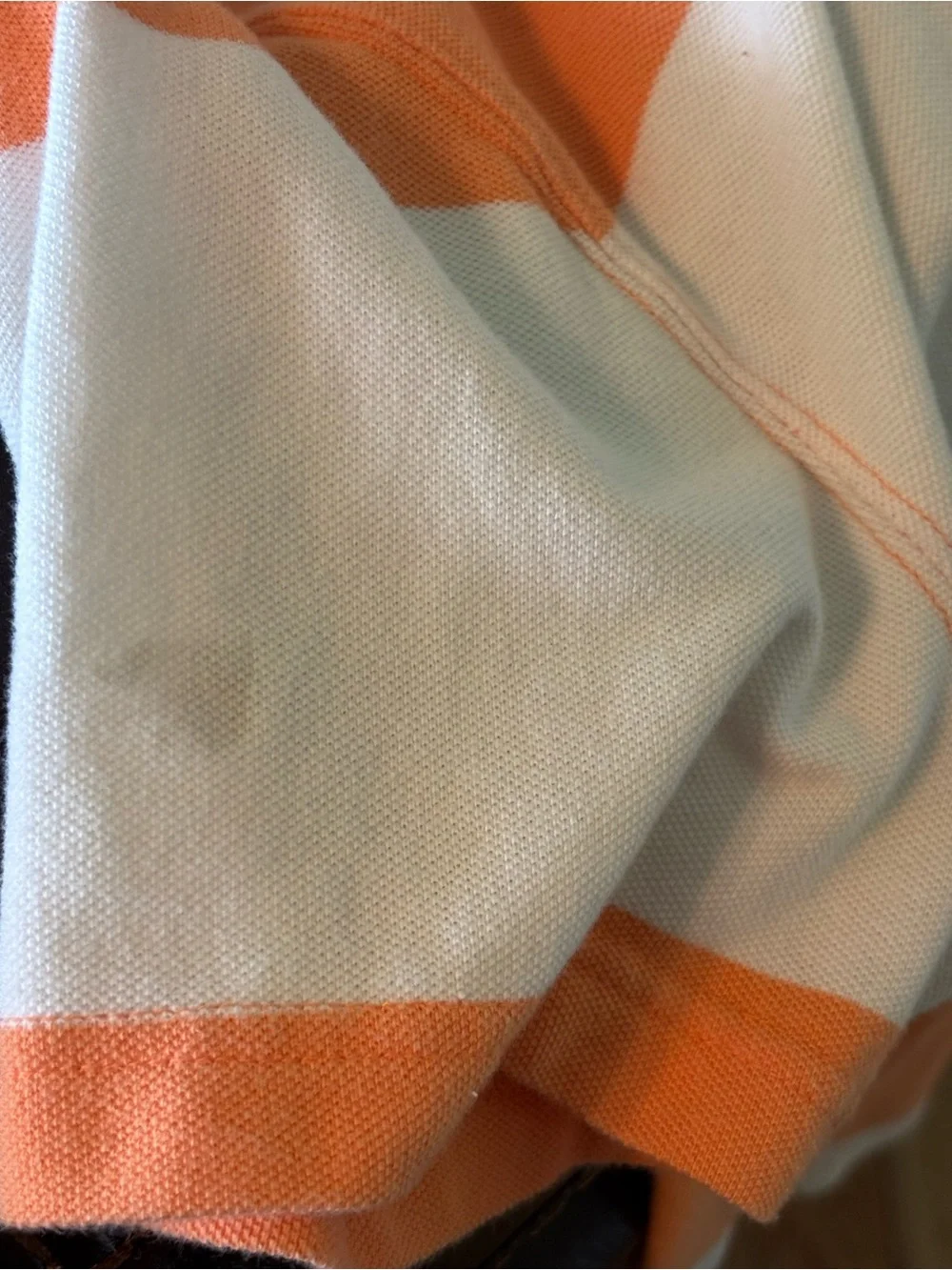 Ralph Lauren Orange & White Striped Polo with Green Pony